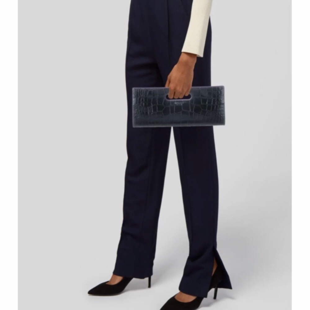 New: Michael Kors Tilda Clutch w Optional Strap. Moc Croc Embossed Leather. - Picture 4 of 14